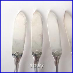 Ensemble de 6 couteaux à poissons Christofle en métal argenté, modèle Spatours