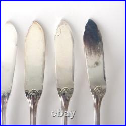 Ensemble de 6 couteaux à poissons Christofle en métal argenté, modèle Spatours