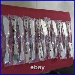 Ercuis 12 couteaux a poisson en métal argenté modèle perles sous blister