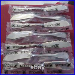 Ercuis 12 couteaux a poisson en métal argenté modèle perles sous blister