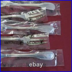 Ercuis 12 fourchettes a poisson en métal argenté modèle perles sous blister