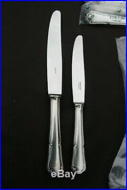 Ercuis 24 Couteaux (table & dessert) métal argenté modèle Valençay (neufs)