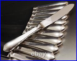 Ercuis Modele Citeaux 12 Grands Couteaux De Table En Metal Argente Vers 1970 Ercuis Modele Citeaux 12 Grands Couteaux De Table En Metal Argente Vers 1970