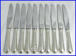 Ercuis, modèle Contours/Victoria, 10 couteaux de table, métal argenté