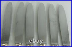 Ercuis modèle Neptune, 6 couteaux de table métal argenté, lames Inox