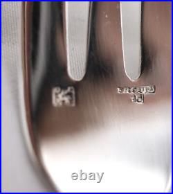 Ercuis modèle Valençay, 12 fourchettes à gâteaux en métal argenté excellent état