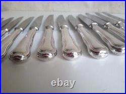 Ercuis modèle Violon 12 couteaux de table métal argenté et Inox