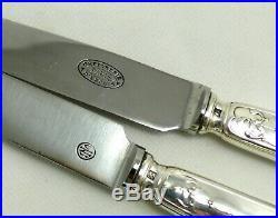 Ercuis modèle au Gui, Art Nouveau, 10 couteaux de table, métal argenté
