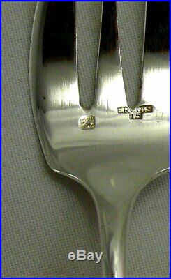 Ercuis modèle au gui 12 fourchettes à huitres excellent état métal argenté écrin
