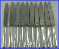 Ercuis modèle petite Coquille, Art Déco, 10 couteaux de table, métal argenté
