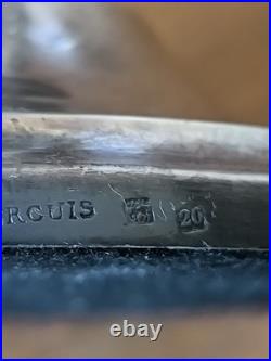 Ercuis paire de chandelier modèle Cheverny métal argenté décor au cors de chasse