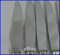 Felix Frères, modèle au Filet, 10 couteaux de table, métal argenté, lames Inox