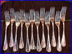 Fourchettes de Table Christofle Modèle Rubans Argent Plaqué Silver Silber