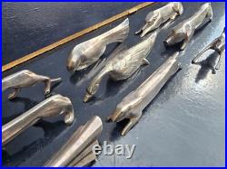 Gallia 12 Porte Couteaux Animaux Metal Argente Art Deco Modele De Sandoz