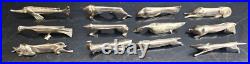 Gallia 12 Porte Couteaux Animaux Metal Argente Art Deco Modele De Sandoz