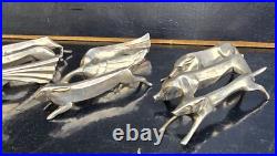 Gallia 12 Porte Couteaux Animaux Metal Argente Art Deco Modele De Sandoz