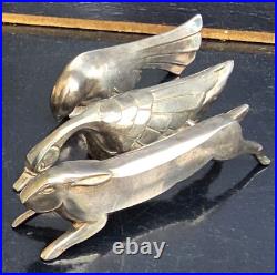 Gallia 12 Porte Couteaux Animaux Metal Argente Art Deco Modele De Sandoz