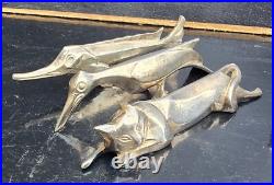 Gallia 12 Porte Couteaux Animaux Metal Argente Art Deco Modele De Sandoz