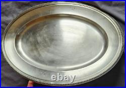 Grand plat ovale métal argenté GALLIA production CHRISTOFLE Modèle PERLES