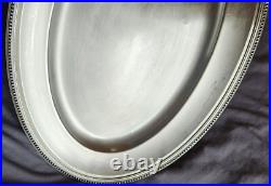 Grand plat ovale métal argenté GALLIA production CHRISTOFLE Modèle PERLES