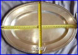Grand plat ovale métal argenté GALLIA production CHRISTOFLE Modèle PERLES