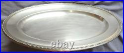 Grand plat ovale métal argenté GALLIA production CHRISTOFLE Modèle PERLES