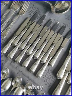 Grande Ménagère Liberty en métal argenté avec couteaux 61 pièces modèle Louis XV