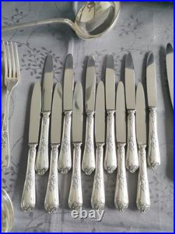 Grande Ménagère Liberty en métal argenté avec couteaux 61 pièces modèle Louis XV