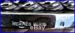 Hermès Paris Porte bouteille ou vide poches métal argenté modèle cordage