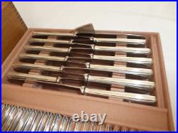 Importante Ménagère Ercuis en Métal Argenté Modèle Cambodge 106 Pièces COFFRETS