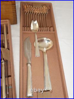 Importante Ménagère Ercuis en Métal Argenté Modèle Cambodge 106 Pièces COFFRETS