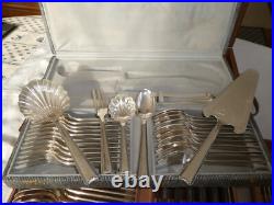 Importante Ménagère Ercuis en Métal Argenté Modèle Cambodge 106 Pièces COFFRETS