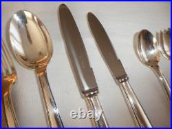 Importante Ménagère Ercuis en Métal Argenté Modèle Cambodge 106 Pièces COFFRETS