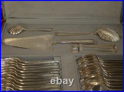Importante Ménagère Ercuis en Métal Argenté Modèle Cambodge 106 Pièces COFFRETS