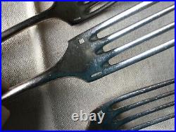 Joli lot 6 Cuillères + 6 fourchettes métal argenté CHRISTOFLE modèle CLUNY