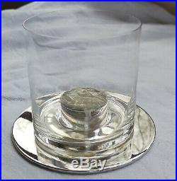 Joli photophore modèle Radius en métal argenté et verre signé Christofle