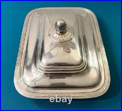 Légumier CHRISTOFLE modèle RUBANS CROISES métal argenté plat service table