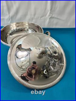 Légumier & son dormant ERCUIS modèle RUBANS CROISÉS TRIANON métal argenté