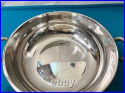 Légumier & son dormant ERCUIS modèle RUBANS CROISÉS TRIANON métal argenté