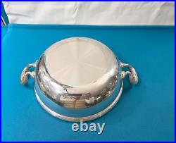 Légumier & son dormant ERCUIS modèle RUBANS CROISÉS TRIANON métal argenté