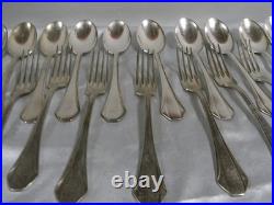 Lot 12 Cuillères 10 Fourchettes Anciennes Métal Argente Modele Ercuis