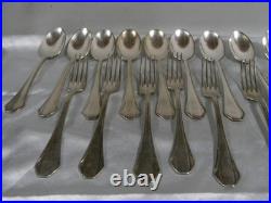 Lot 12 Cuillères 10 Fourchettes Anciennes Métal Argente Modele Ercuis