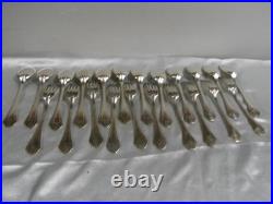 Lot 12 Cuillères 10 Fourchettes Anciennes Métal Argente Modele Ercuis