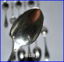 Lot 12 cuillères à dessert en métal argenté APOLLO modèle Rocaille