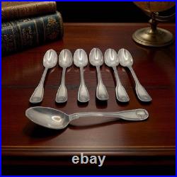 Lot De 7 Cuillères À Dessert Christofle en métal argenté Modèle Coquille