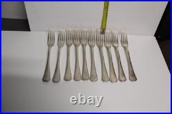 Lot de 10 fourchettes de table Christofle Modèle America Métal argenté