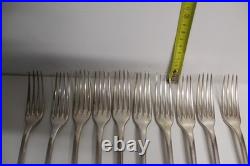 Lot de 10 fourchettes de table Christofle Modèle America Métal argenté