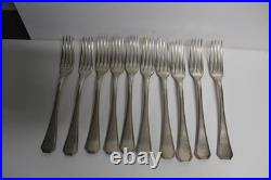 Lot de 10 fourchettes de table Christofle Modèle America Métal argenté