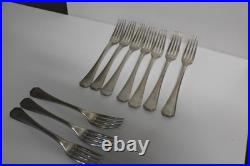 Lot de 10 fourchettes de table Christofle Modèle America Métal argenté