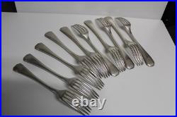 Lot de 10 fourchettes de table Christofle Modèle America Métal argenté